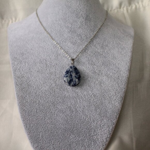 Jewelry - Blue Sodalite Teardrop Pendant Necklace – Natural Stone, Calm & Stylish